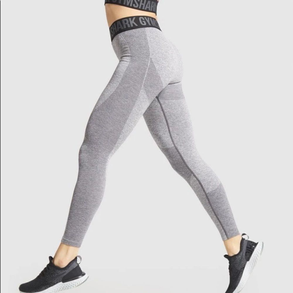 Gymshark Flex Leggings Charcoal Marl/Black Size XS